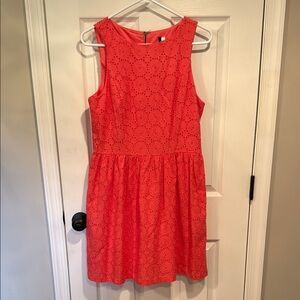 Kensie Coral Eyelet Dress